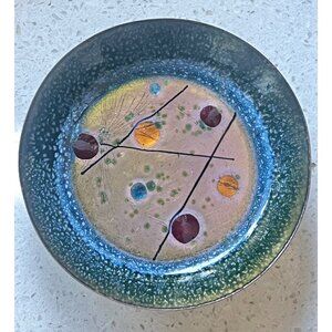 Renoir Matisse Enamel Trinket Dish Abstract Geometric Design 3.5" D READ